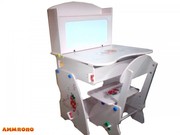 Bambi (БЭМБИ) JY-8155F Парта полочки, со стульчиком, (розовая)